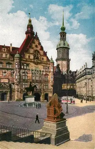 AK / Ansichtskarte Dresden Schlossplatz Kuenstlerkarte Dresden Kat. Dresden_Elbe