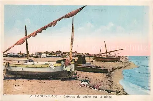 AK / Ansichtskarte Canet_Plage Bateaux de peche sur la plage Canet_Plage Kat. Canet en Roussillon