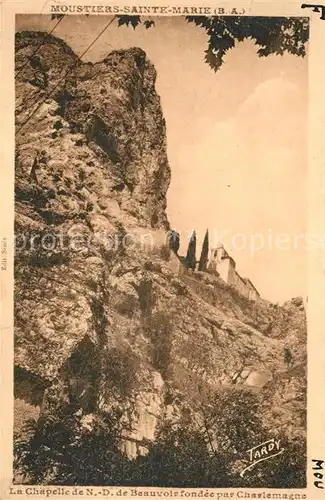 AK / Ansichtskarte Moustiers Sainte Marie La Chapelle de ND de Beauvoir fondee par Charlemagne Moustiers Sainte Marie Kat. Moustiers Sainte Marie