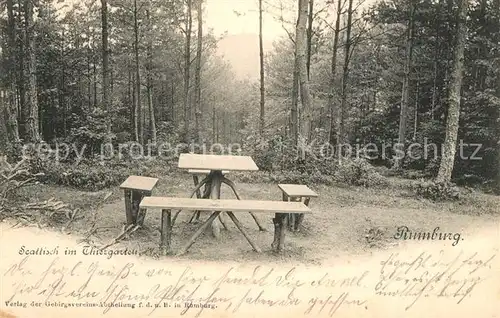 AK / Ansichtskarte Rumburg_Tschechien Scat Tisch im Thiergarten Rumburg Tschechien Kat. Rumburk