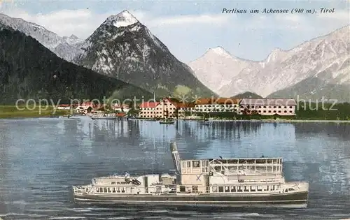 AK / Ansichtskarte Pertisau_Achensee Panorama Fahrgastschiff Pertisau Achensee Kat. Eben am Achensee