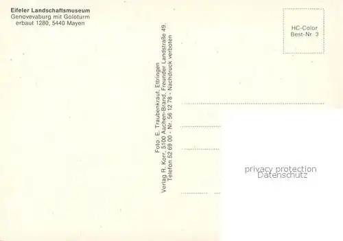 AK / Ansichtskarte Mayen Landschaftsmuseum Goloturm Genoveaburg Mayen