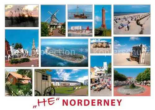AK / Ansichtskarte Norderney_Nordseebad Windmuehle Leuchtturm Strand  Norderney_Nordseebad Kat. Norderney