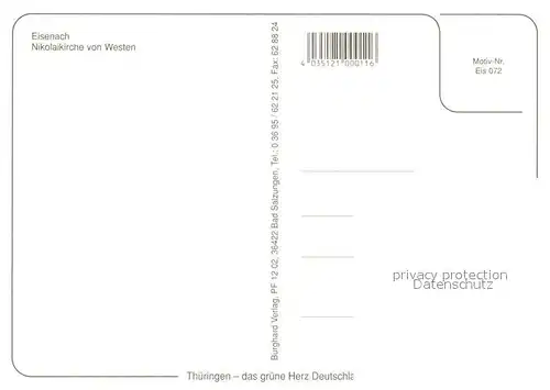 AK / Ansichtskarte Eisenach_Thueringen Nikolaikirche  Eisenach Thueringen Kat. Eisenach