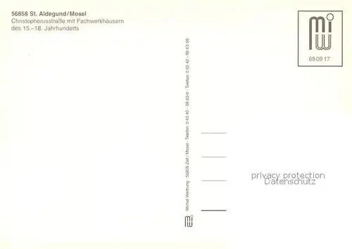 AK / Ansichtskarte St_Aldegund Christopherusstrasse Fachwerkhaeuser  St_Aldegund Kat. Sankt Aldegund