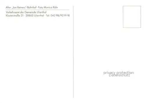 AK / Ansichtskarte Lilienthal_Bremen Alter Jan Reiners Bahnhof  Lilienthal Bremen Kat. Lilienthal