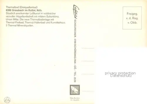 AK / Ansichtskarte Griesbach_Rottal Thermalbad  Griesbach Rottal Kat. Bad Griesbach i.Rottal