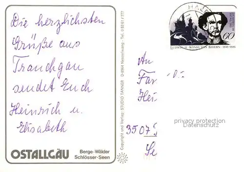 AK / Ansichtskarte Trauchgau Schloss Hohenschwangau Bannwaldsee Seilbahn  Trauchgau Kat. Halblech