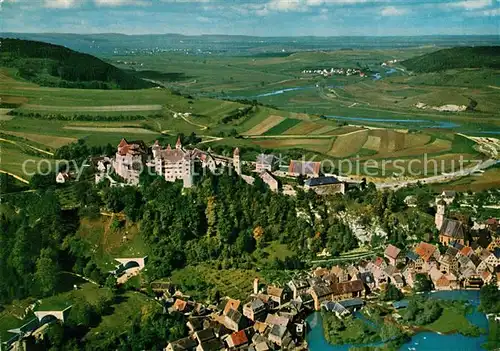 AK / Ansichtskarte Harburg_Schwaben Fliegeraufnahme Fuerstl. Burgschenke Harburg Schwaben Kat. Harburg (Schwaben)