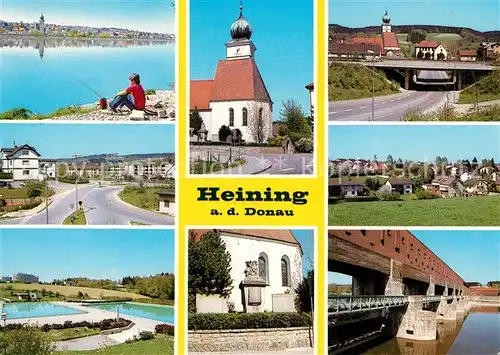 AK / Ansichtskarte Heining_Passau Kirche Bruecke Schwimmbad Heining Passau Kat. Passau