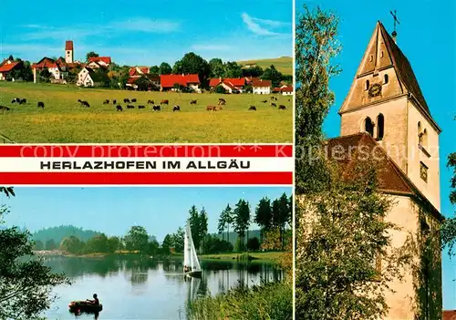 AK / Ansichtskarte Herlazhofen Segelboot Herlazhofen Kat. Leutkirch im Allgaeu