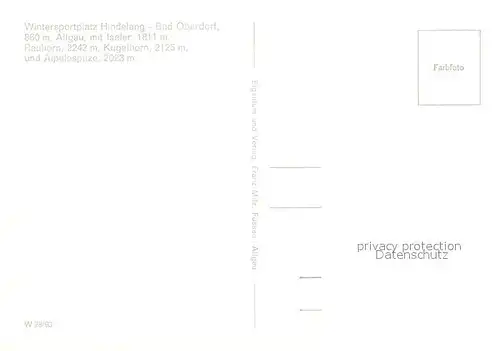 AK / Ansichtskarte Hindelang Iseler Rauhorn Kugelhorn  Hindelang Kat. Bad Hindelang