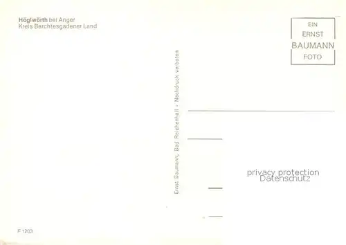 AK / Ansichtskarte Anger_Chiemgau Hoeglwoerth  Anger Chiemgau
