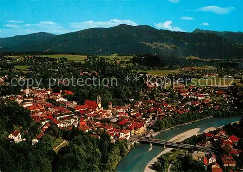 AK / Ansichtskarte Bad_Toelz mit Isar gegen Tegernseer Berge Fliegeraufnahme Huber Karte Nr 6275 Bad_Toelz Kat. Bad Toelz