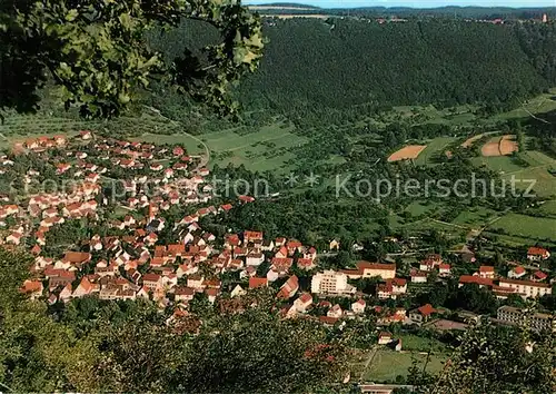 AK / Ansichtskarte Bad_ueberkingen Panorama Blick von den Hausener Felsen ins Tal Bad_ueberkingen Kat. Bad ueberkingen