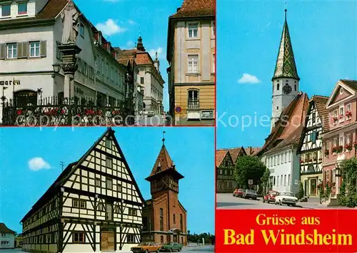 AK / Ansichtskarte Bad_Windsheim Teilansichten Innenstadt Kirchturm Fachwerkhaus Bad_Windsheim Kat. Bad Windsheim