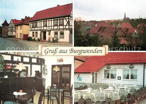 AK / Ansichtskarte Burgwenden Ortsmotive Fachwerkhaus Cafe Restaurant Terrasse Burgwenden Kat. Grossmonra