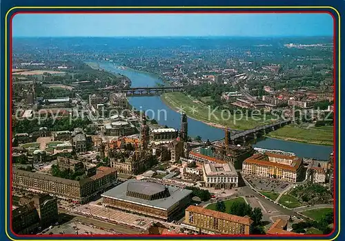 AK / Ansichtskarte Dresden Historische Stadt an der Elbe Fliegeraufnahme Dresden Kat. Dresden_Elbe