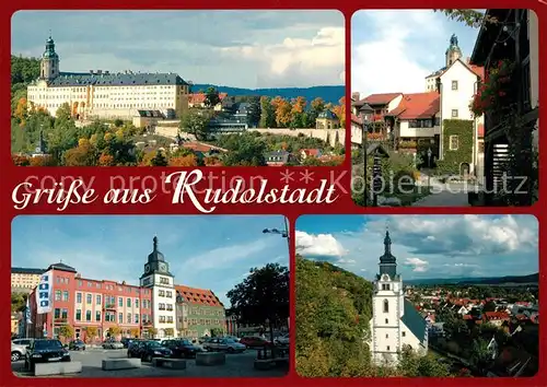 AK / Ansichtskarte Rudolstadt Heidecksburg Handwerkerhof Rathaus Marktplatz Stadtkirche Rudolstadt Kat. Rudolstadt