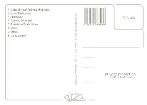 AK / Ansichtskarte Rudolstadt Stadtkirche Andreaskirche Schloss Heidecksburg Lutherkirche Tanzfestival Folkfestival Vogelschiessen Gericht Rathaus Schlossbrunnen Rudolstadt Kat. Rudolstadt