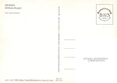 AK / Ansichtskarte Meissen_Elbe_Sachsen Mittleres Burgtor Meissen_Elbe_Sachsen Kat. Meissen