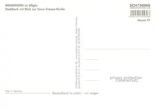 AK / Ansichtskarte Memmingen Stadtbach mit Blick zur Unser Frauen Kirche Memmingen Kat. Memmingen