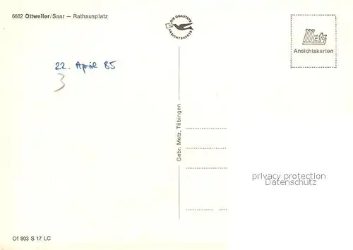AK / Ansichtskarte Ottweiler Rathausplatz Turm Fachwerkhaeuser Ottweiler Kat. Ottweiler