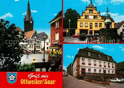 AK / Ansichtskarte Ottweiler Marktplatz Turm Rathaus Brunnen Ottweiler Kat. Ottweiler