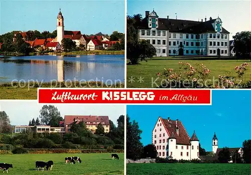 AK / Ansichtskarte Kisslegg Partie am See Blick zur Kirche Schloss Kuhweide Kisslegg Kat. Kisslegg