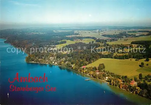 AK / Ansichtskarte Ambach_Starnbergersee Fliegeraufnahme Ambach_Starnbergersee Kat. Starnberg