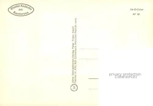 AK / Ansichtskarte Andechs Kloster am Ammersee Klosterkirche Moenche Wappen Edelweiss Andechs Kat. Andechs