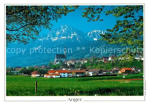 AK / Ansichtskarte Anger_Chiemgau Gesamtansicht mit Alpenpanorama Anger Chiemgau