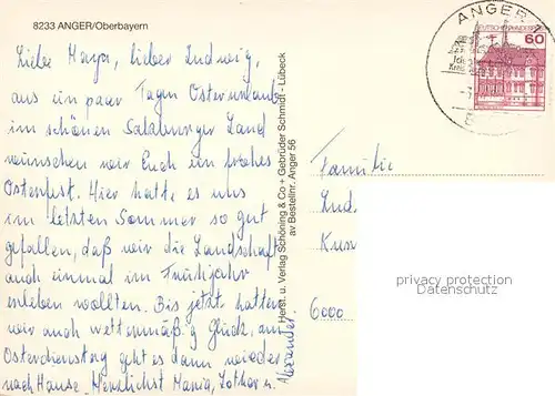 AK / Ansichtskarte Anger_Chiemgau Blick zur Kirche Anger Chiemgau