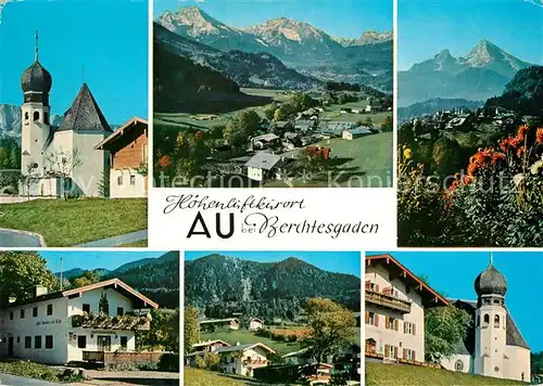 AK / Ansichtskarte Au_Berchtesgaden Bergkirche Alpenpanorama Cafe Gasthof Au_Berchtesgaden Kat. Berchtesgaden