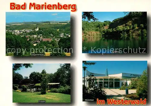 AK / Ansichtskarte Bad_Marienberg Panorama Kneipp Heilbad Basaltpark See Kurpark Marienbad Bad_Marienberg