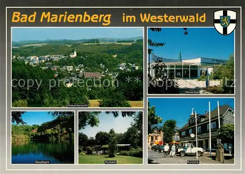 AK / Ansichtskarte Bad_Marienberg Panorama Kneipp Heilbad Marienbad Basaltpark See Kurpark Kurzone Bad_Marienberg