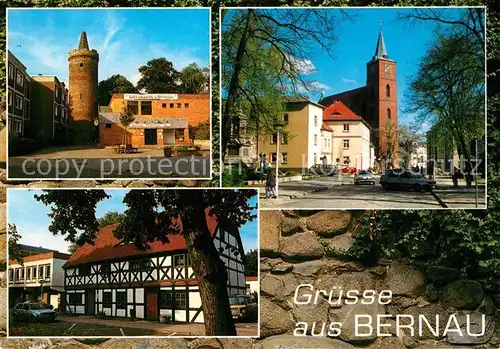 AK / Ansichtskarte Bernau_Berlin Pulverturm Marienkirche 13. Jhdt. Kantorhaus 16. Jhdt. Stadtmauer Bernau Berlin Kat. Bernau