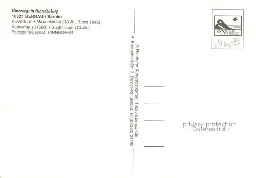 AK / Ansichtskarte Bernau_Berlin Pulverturm Marienkirche 13. Jhdt. Kantorhaus 16. Jhdt. Stadtmauer Bernau Berlin Kat. Bernau