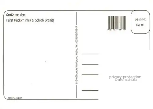 AK / Ansichtskarte Cottbus Park und Schloss Branitz Cottbus Kat. Cottbus