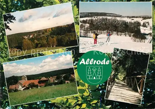 AK / Ansichtskarte Allrode Panorama Winterlandschaft Weisse Bruecke Blick vom Schuetzenplatz Allrode Kat. Allrode