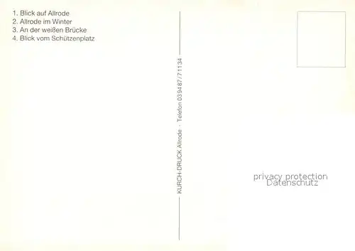 AK / Ansichtskarte Allrode Panorama Winterlandschaft Weisse Bruecke Blick vom Schuetzenplatz Allrode Kat. Allrode