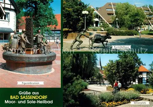 AK / Ansichtskarte Bad_Sassendorf Figurenbrunnen Kurmittelhaus Plastik Saelzerplatz Bad_Sassendorf Kat. Bad Sassendorf