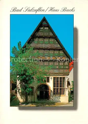 AK / Ansichtskarte Bad_Salzuflen Renaissance Haus 17. Jhdt. Haus Backs Historisches Gebaeude Bad_Salzuflen Kat. Bad Salzuflen