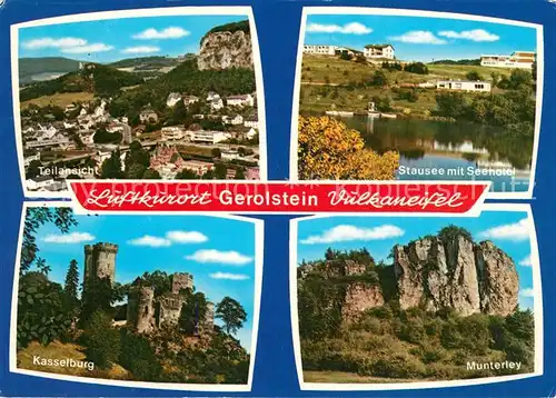 AK / Ansichtskarte Gerolstein Kasselburg Munterfley Stausee Seehotel Gerolstein Kat. Gerolstein