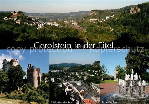 AK / Ansichtskarte Gerolstein Brunnenplatz Kasselburg Panoramen Gerolstein Kat. Gerolstein