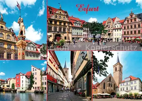 AK / Ansichtskarte Erfurt Roemer Fischmarkt Gera Kraemerbruecke aegidienkirche Erfurt Kat. Erfurt