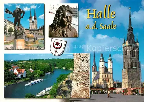AK / Ansichtskarte Halle_Saale Georg Friedrich Haendel Panorama Halle_Saale Kat. Halle