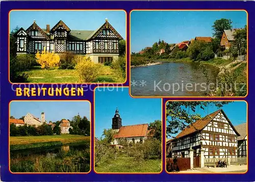 AK / Ansichtskarte Breitungen_Werra Gaststaette Seeblick Herrenbreitungen Burg Kirche Breitungen Werra Kat. Breitungen Werra