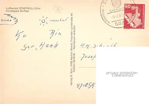 AK / Ansichtskarte Stadtkyll Ferienpark Wirfttal Stadtkyll Kat. Stadtkyll