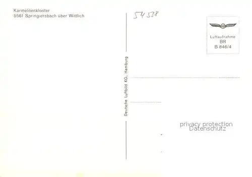 AK / Ansichtskarte Springiersbach Karmelitenkloster Springiersbach Kat. Bengel